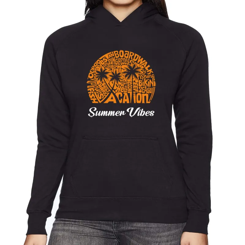 Summer Vibes - Women's Word Art Hooded Sweatshirt sold by LA Pop Art