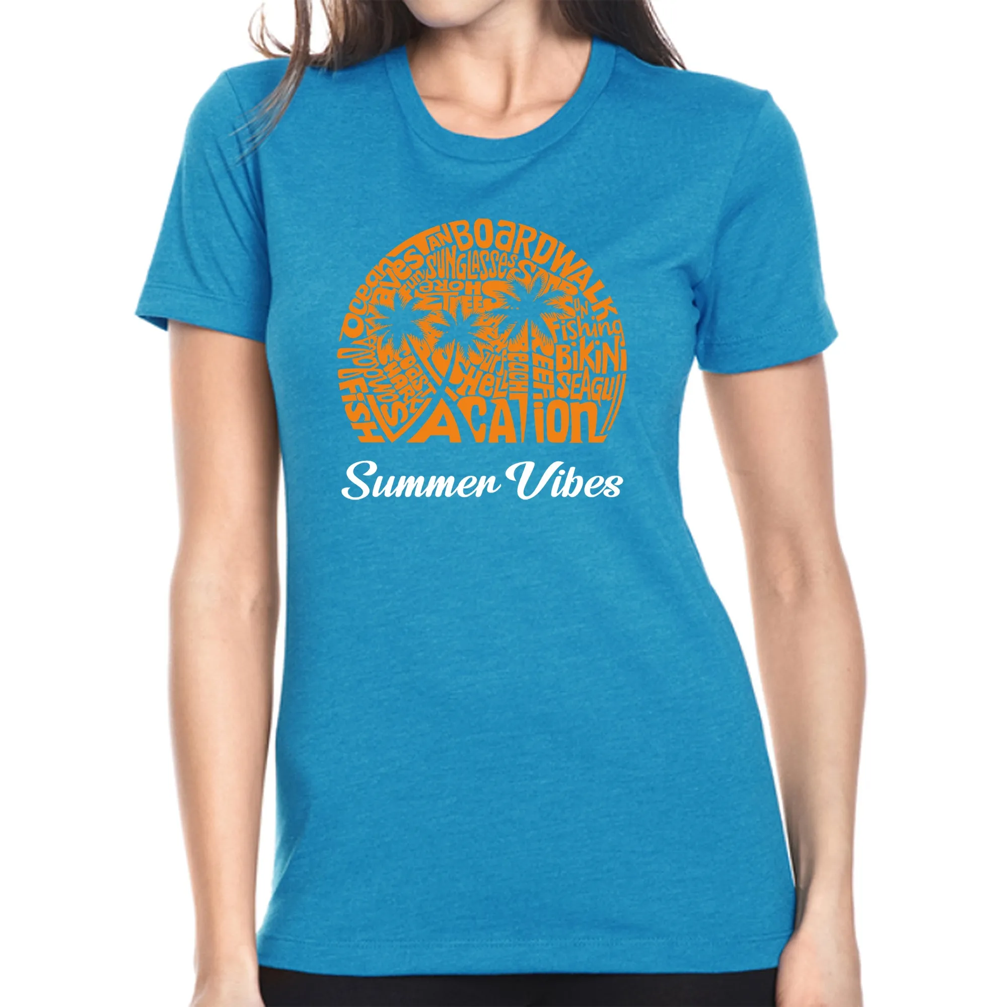 Summer Vibes - Women's Premium Blend Word Art T-Shirt sold by LA Pop Art product image thumbnail 4
