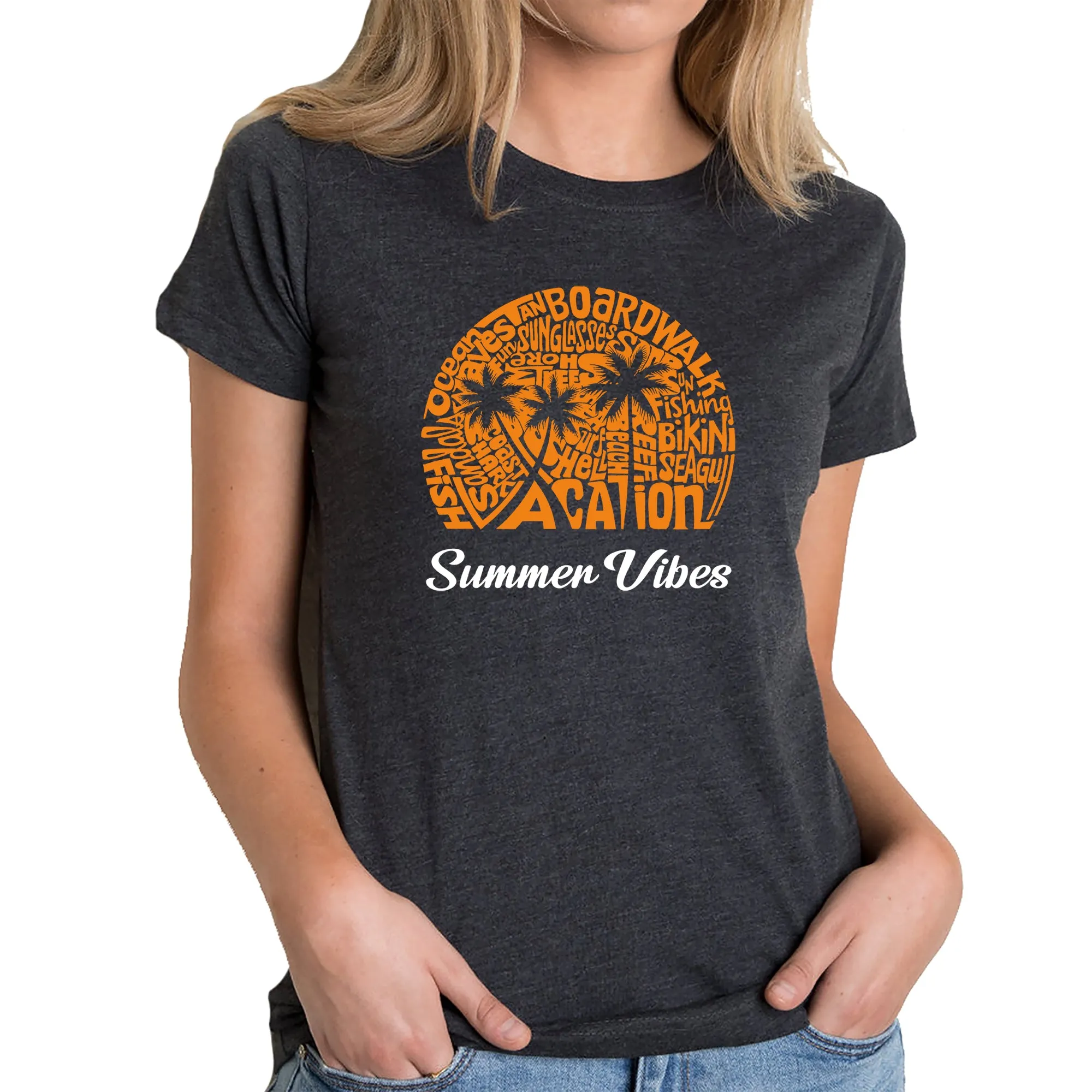 Summer Vibes - Women's Premium Blend Word Art T-Shirt sold by LA Pop Art