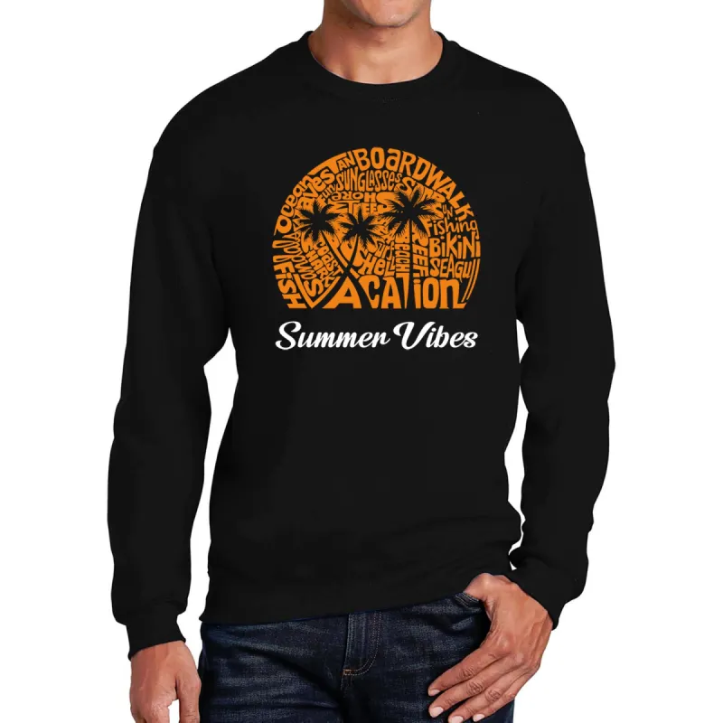 Summer Vibes - Men's Word Art Crewneck Sweatshirt sold by LA Pop Art