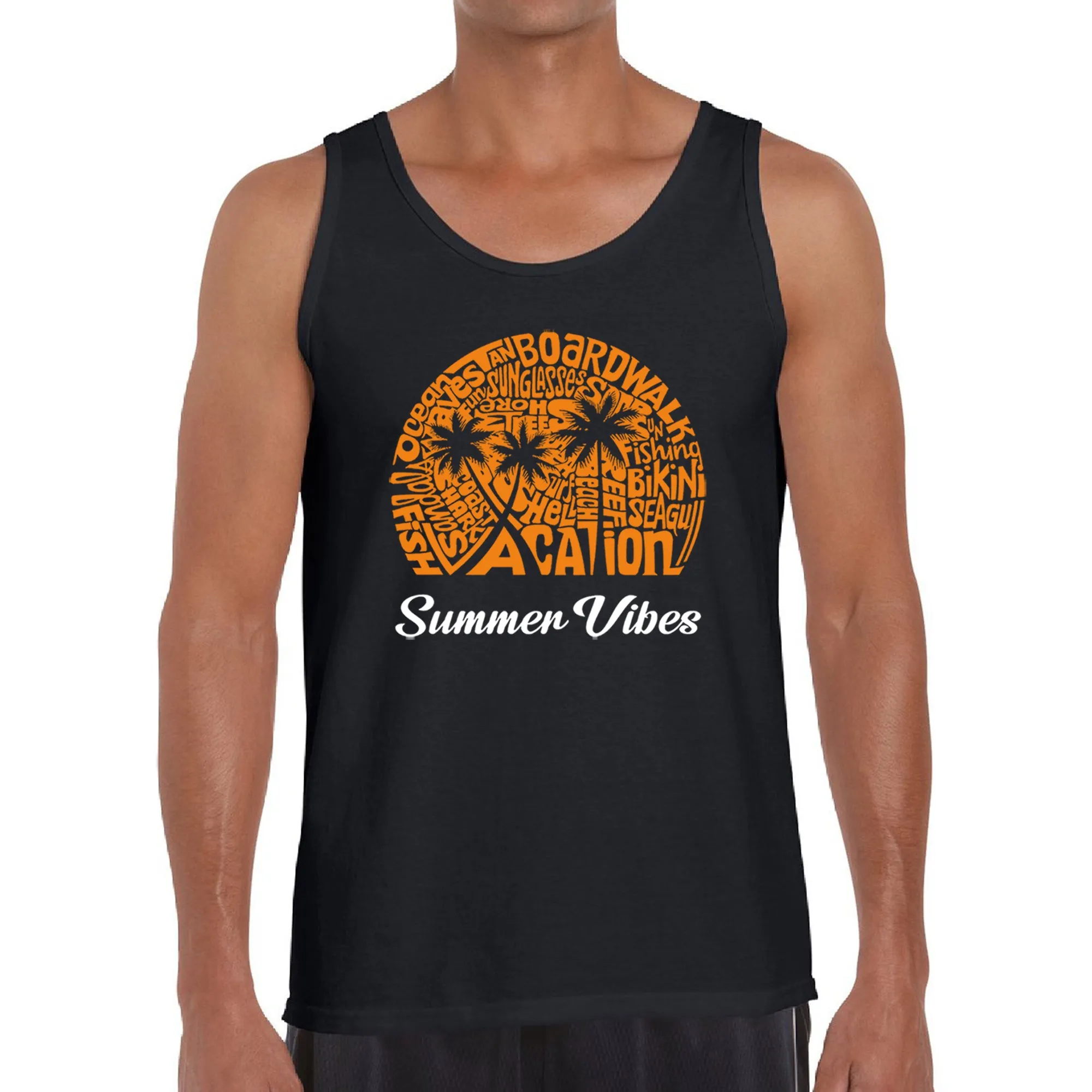 Summer Vibes - Men's Word Art Tank Top sold by LA Pop Art