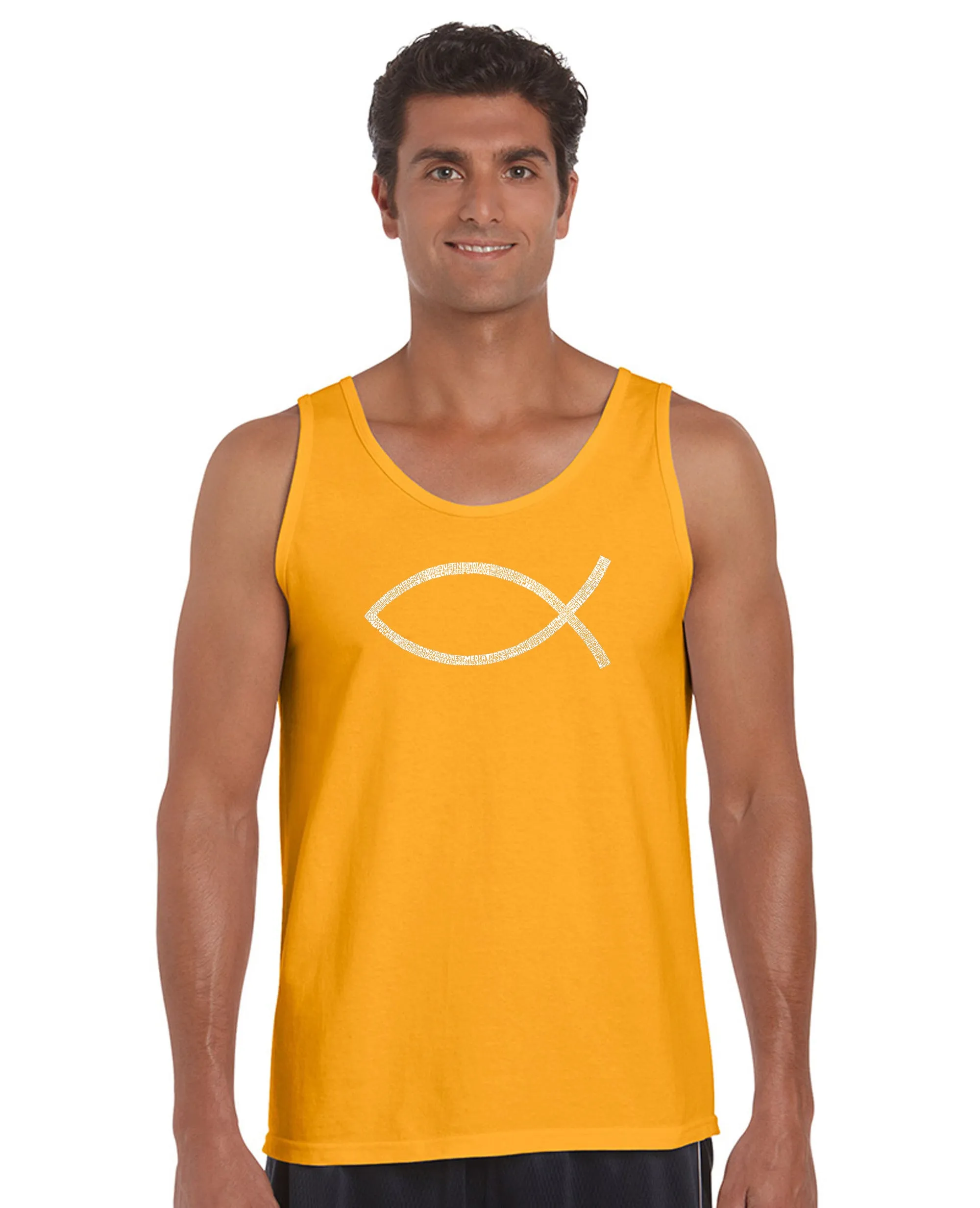 JESUS FISH - Men's Word Art Tank Top sold by LA Pop Art product image thumbnail 4
