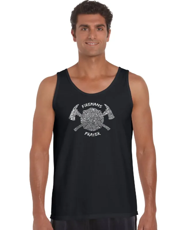 FIREMAN'S PRAYER - Men's Word Art Tank Top sold by LA Pop Art