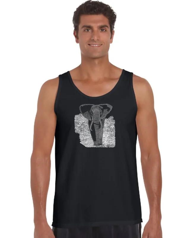 ELEPHANT - Men's Word Art Tank Top made by LA Pop Art