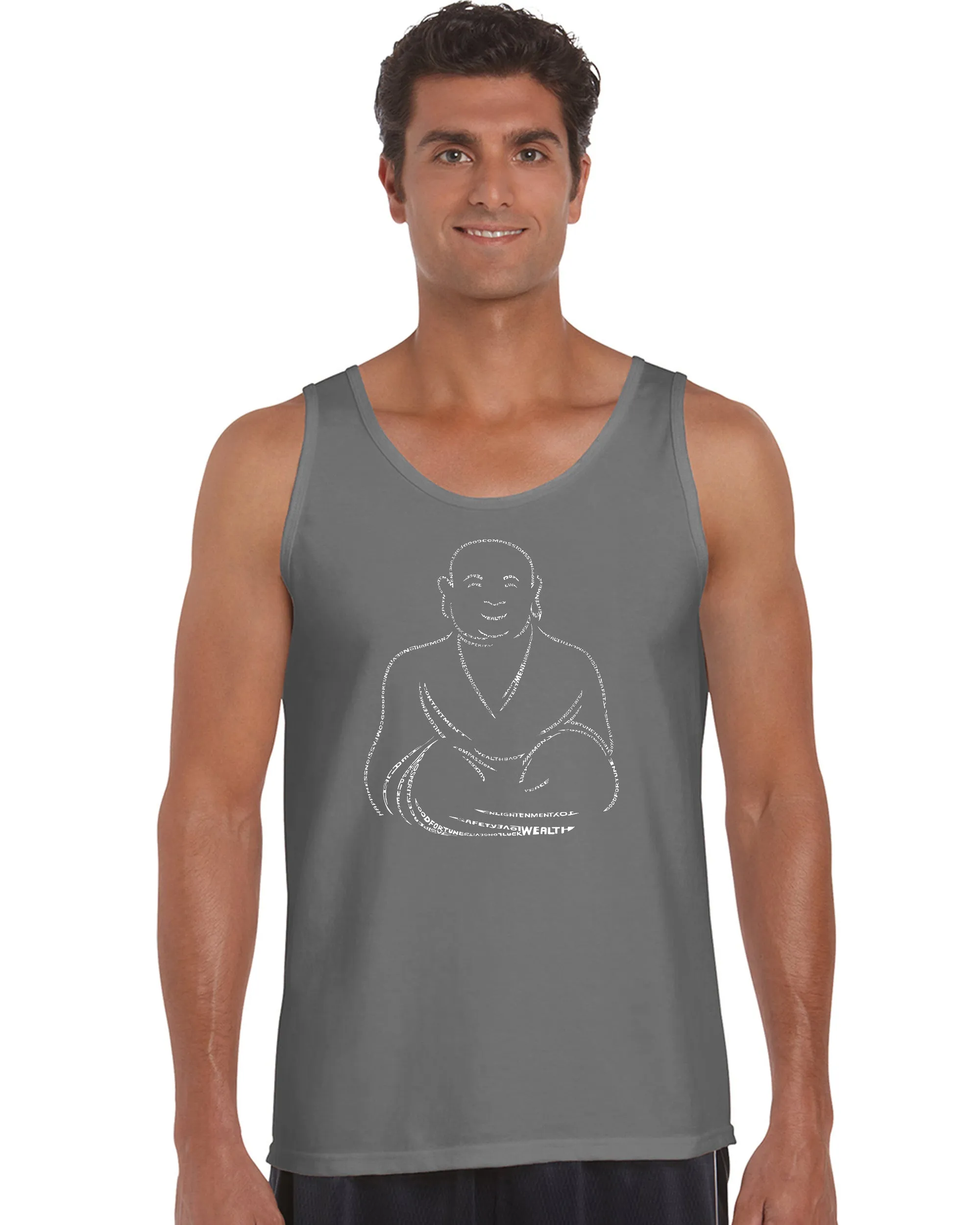 POSITIVE WISHES - Men's Word Art Tank Top sold by LA Pop Art product image thumbnail 5