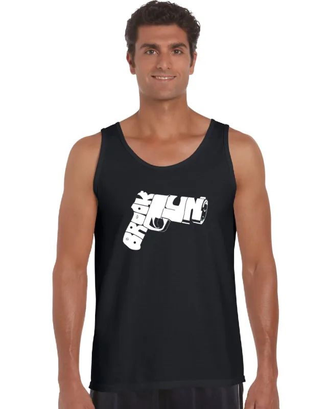 BROOKLYN GUN - Men's Word Art Tank Top sold by LA Pop Art