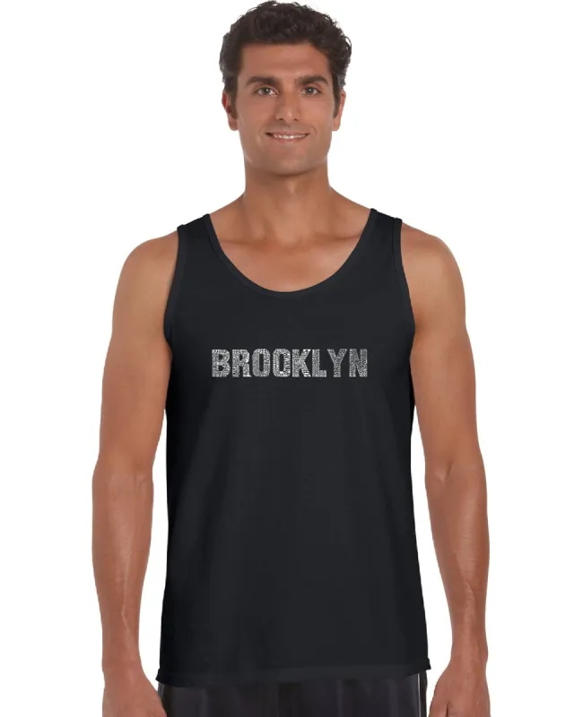 BROOKLYN NEIGHBORHOODS - Men's Word Art Tank Top sold by LA Pop Art