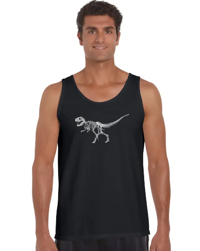 Dinosaur TRex Skeleton - Men's Word Art Tank Top sold by LA Pop Art