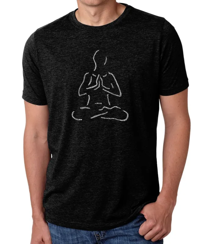 POPULAR YOGA POSES - Men's Premium Blend Word Art T-Shirt sold by LA Pop Art