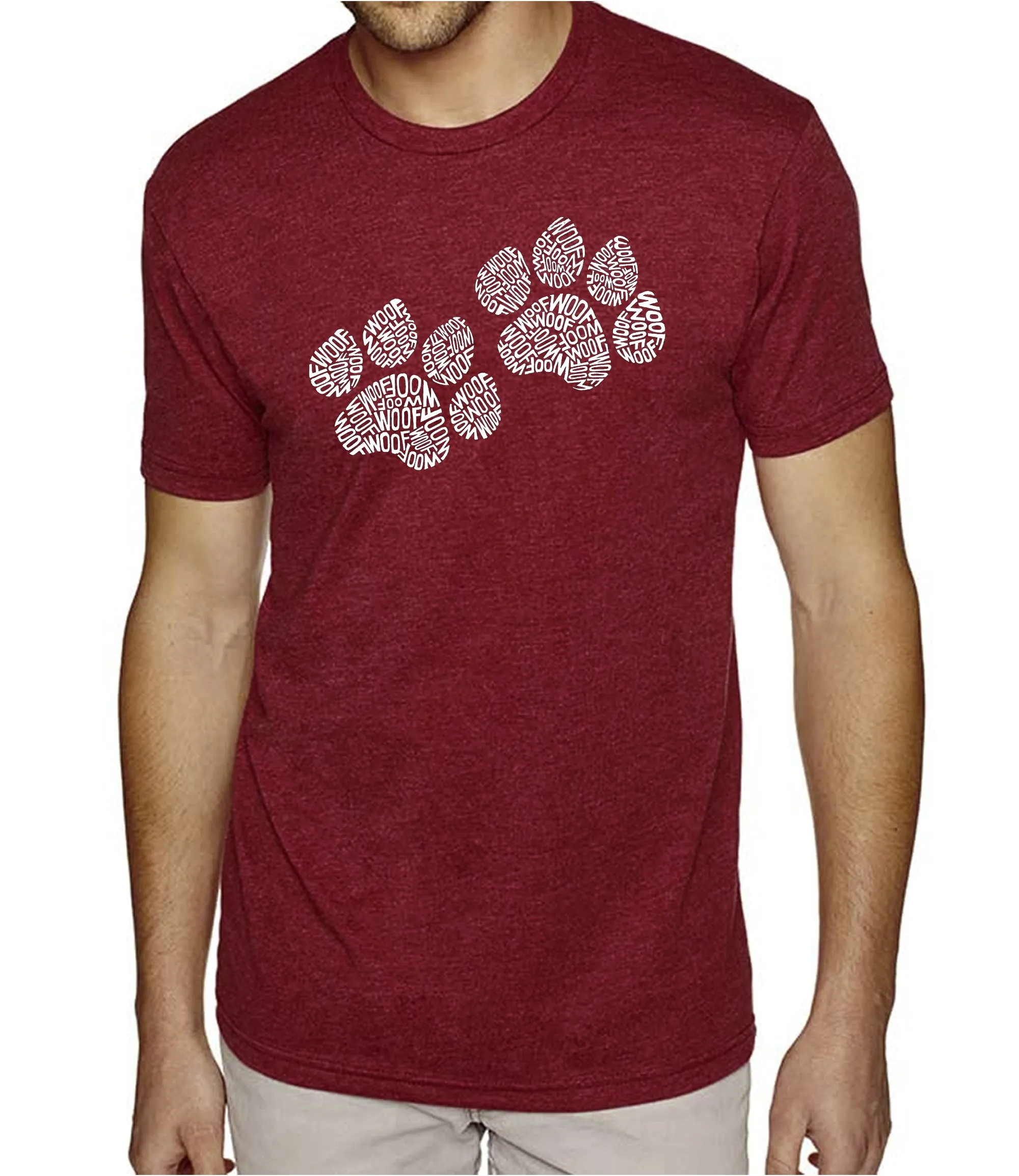 Woof Paw Prints - Men's Premium Blend Word Art T-Shirt sold by LA Pop Art product image thumbnail 4