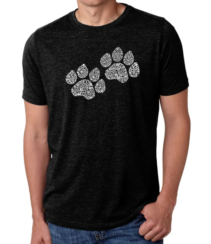 Woof Paw Prints - Men's Premium Blend Word Art T-Shirt sold by LA Pop Art