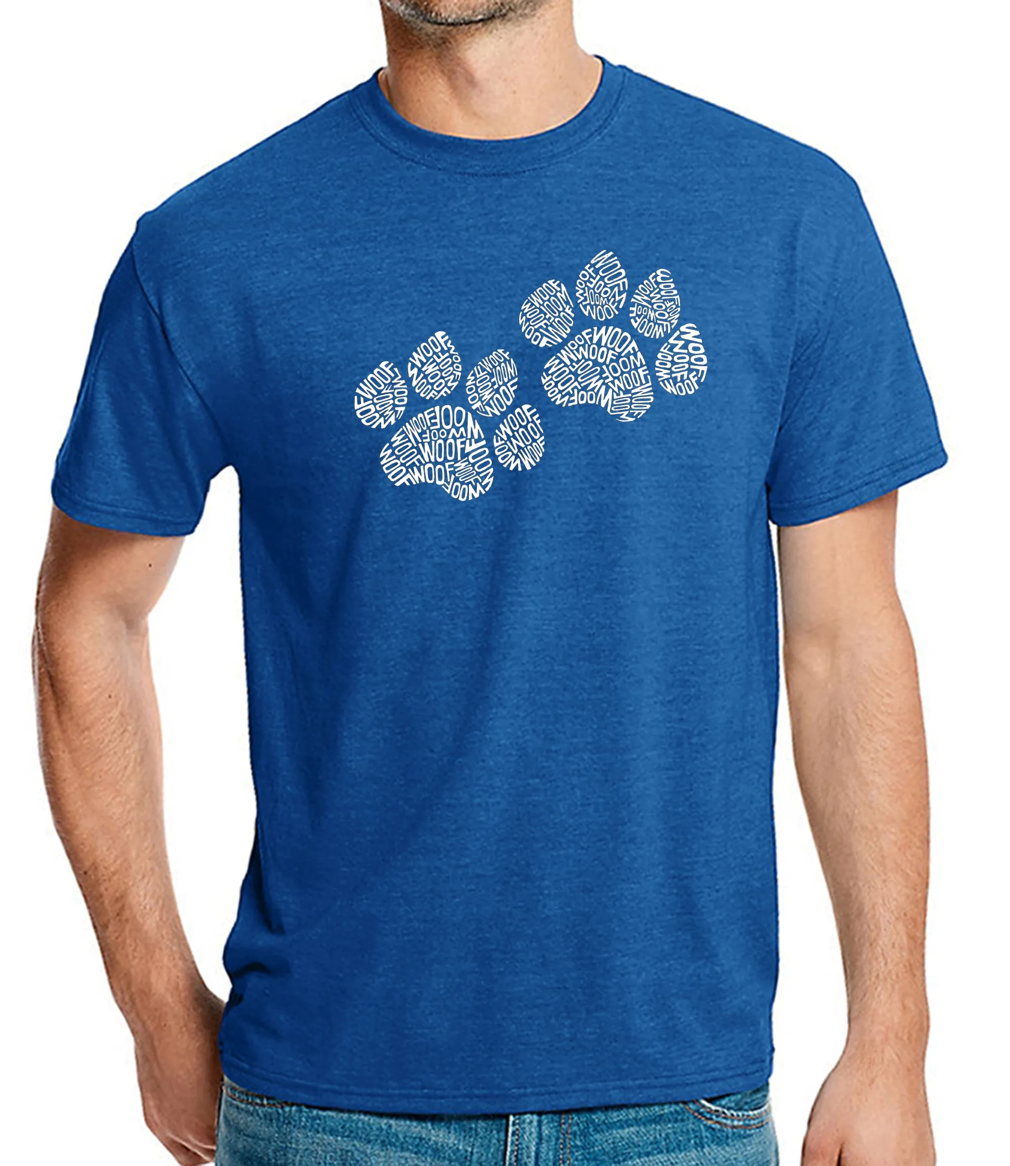 Woof Paw Prints - Men's Premium Blend Word Art T-Shirt sold by LA Pop Art product image thumbnail 5