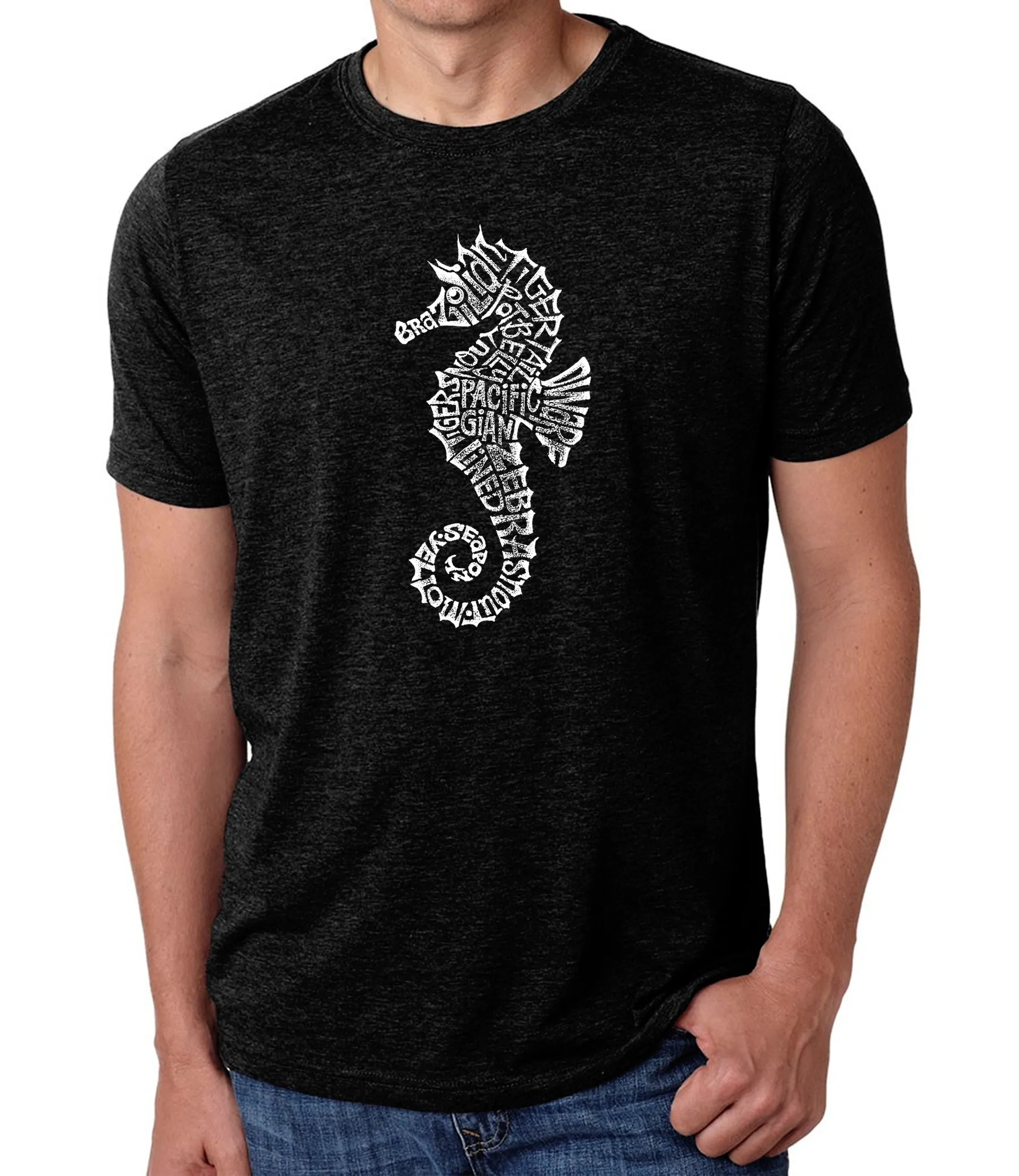 Types of Seahorse - Men's Premium Blend Word Art T-Shirt sold by LA Pop Art