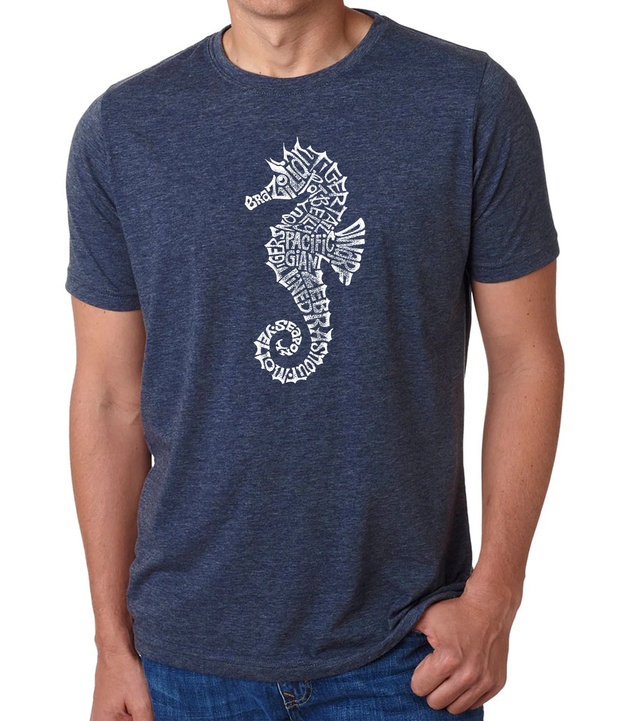 Types of Seahorse - Men's Premium Blend Word Art T-Shirt sold by LA Pop Art product image thumbnail 3