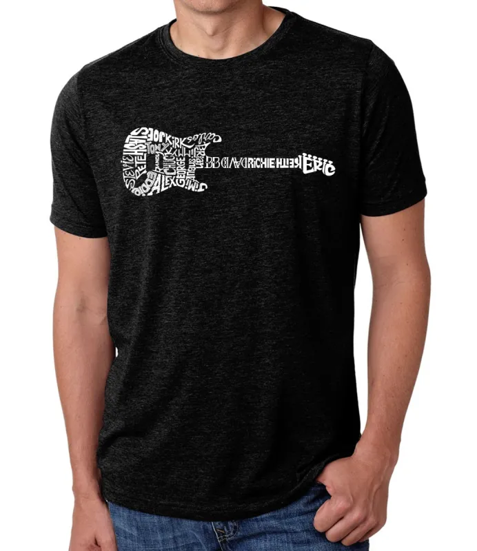Rock Guitar - Men's Premium Blend Word Art T-Shirt sold by LA Pop Art
