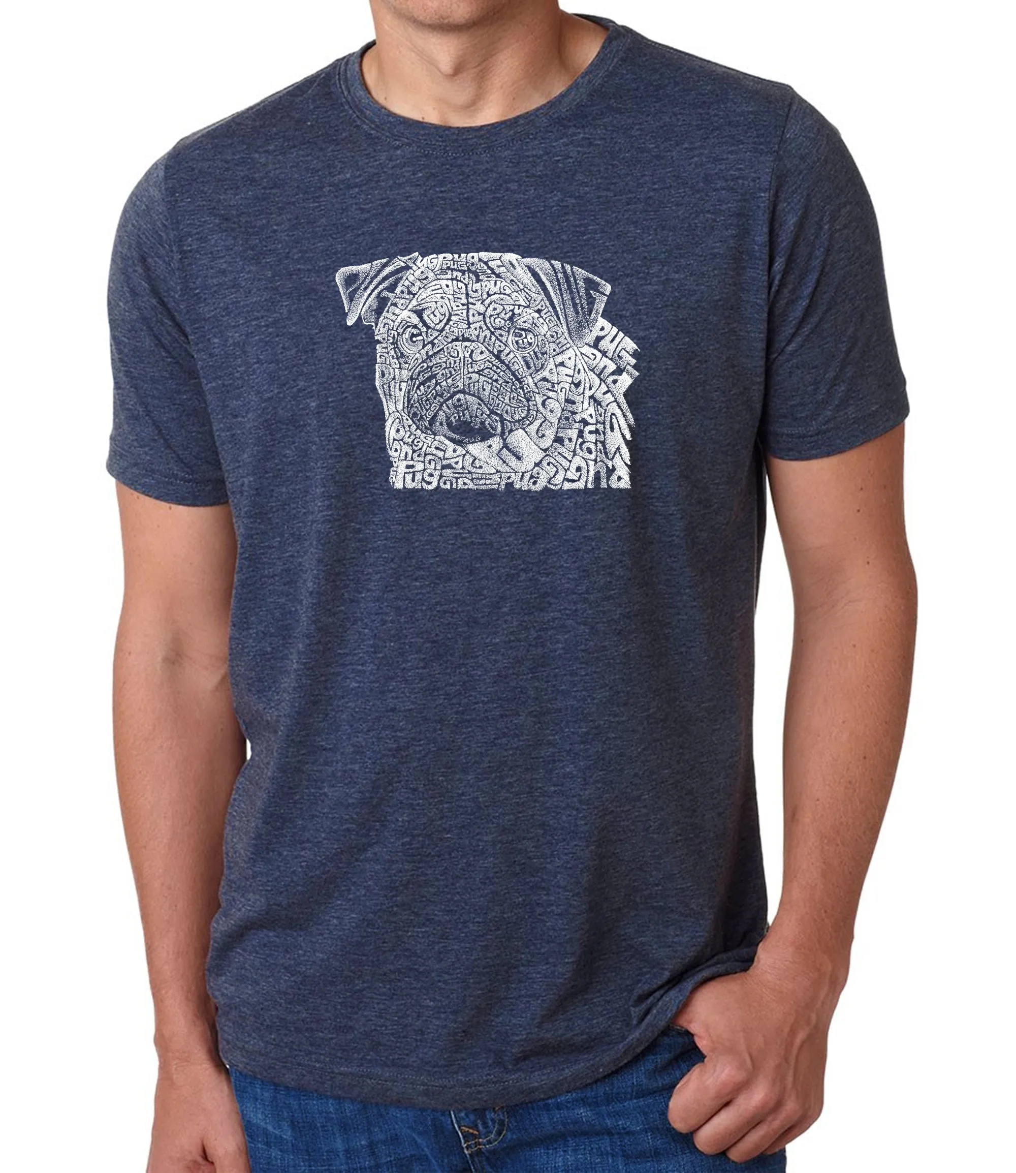 Pug Face - Men's Premium Blend Word Art T-Shirt sold by LA Pop Art product image thumbnail 3