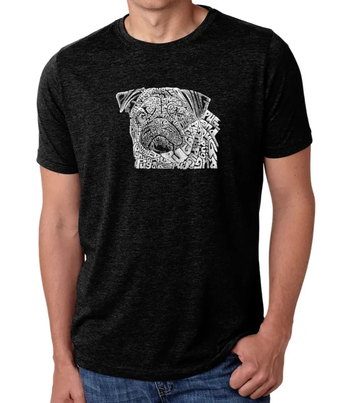 Pug Face - Men's Premium Blend Word Art T-Shirt sold by LA Pop Art