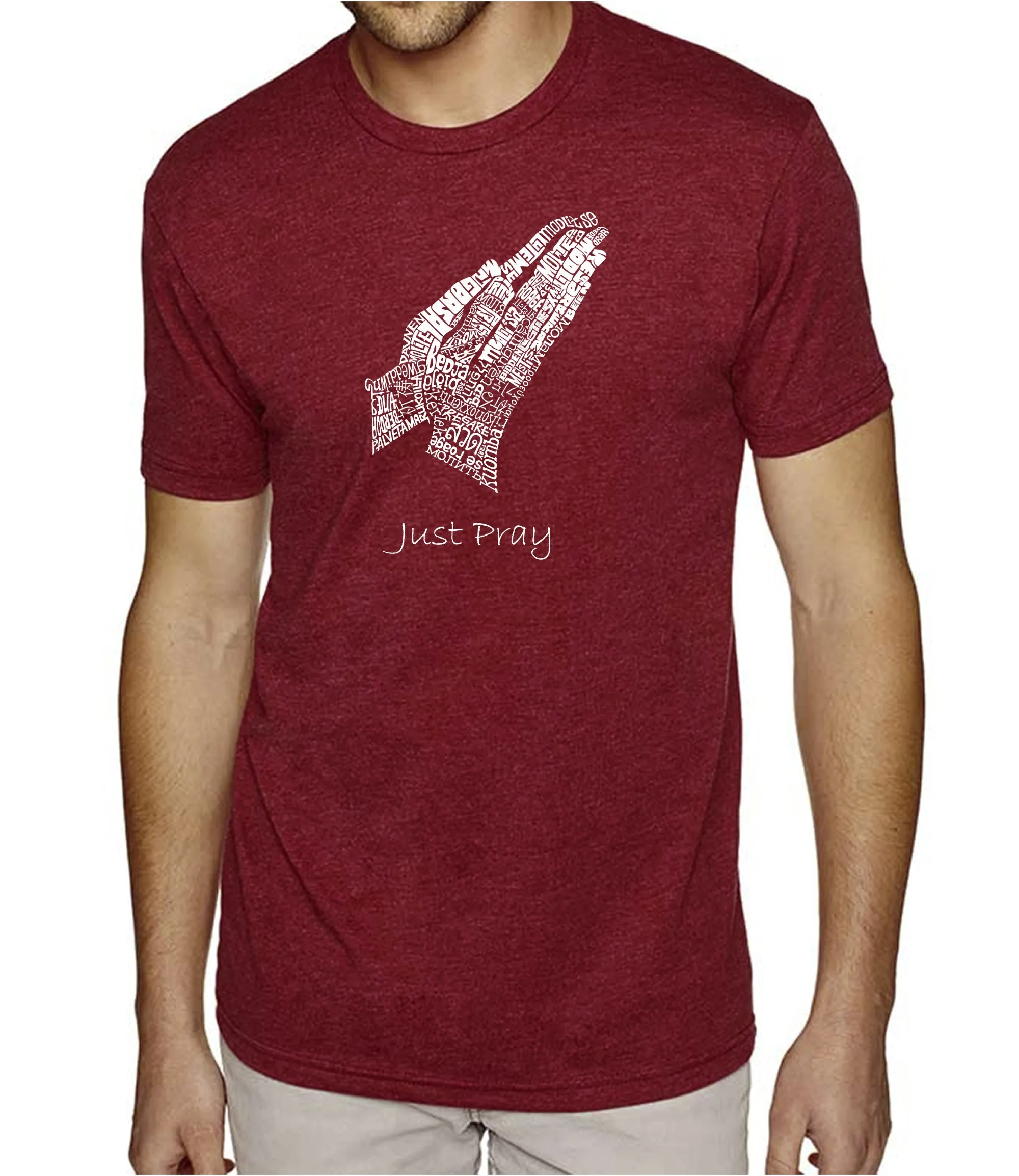 Prayer Hands - Men's Premium Blend Word Art T-Shirt sold by LA Pop Art product image thumbnail 4