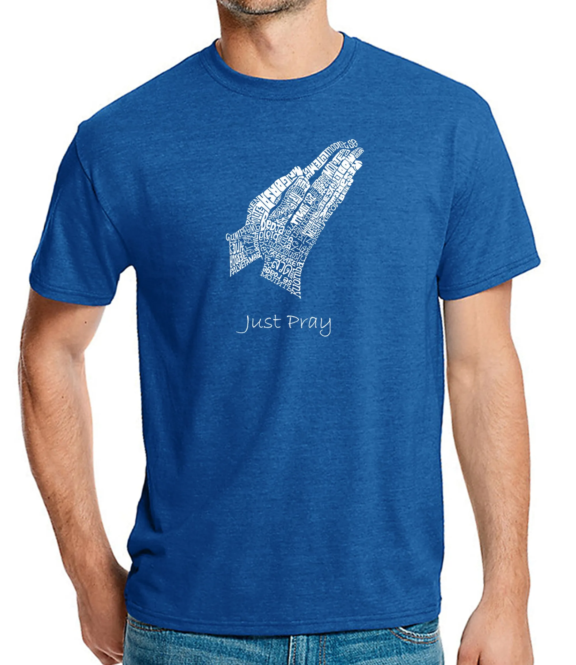 Prayer Hands - Men's Premium Blend Word Art T-Shirt sold by LA Pop Art product image thumbnail 5