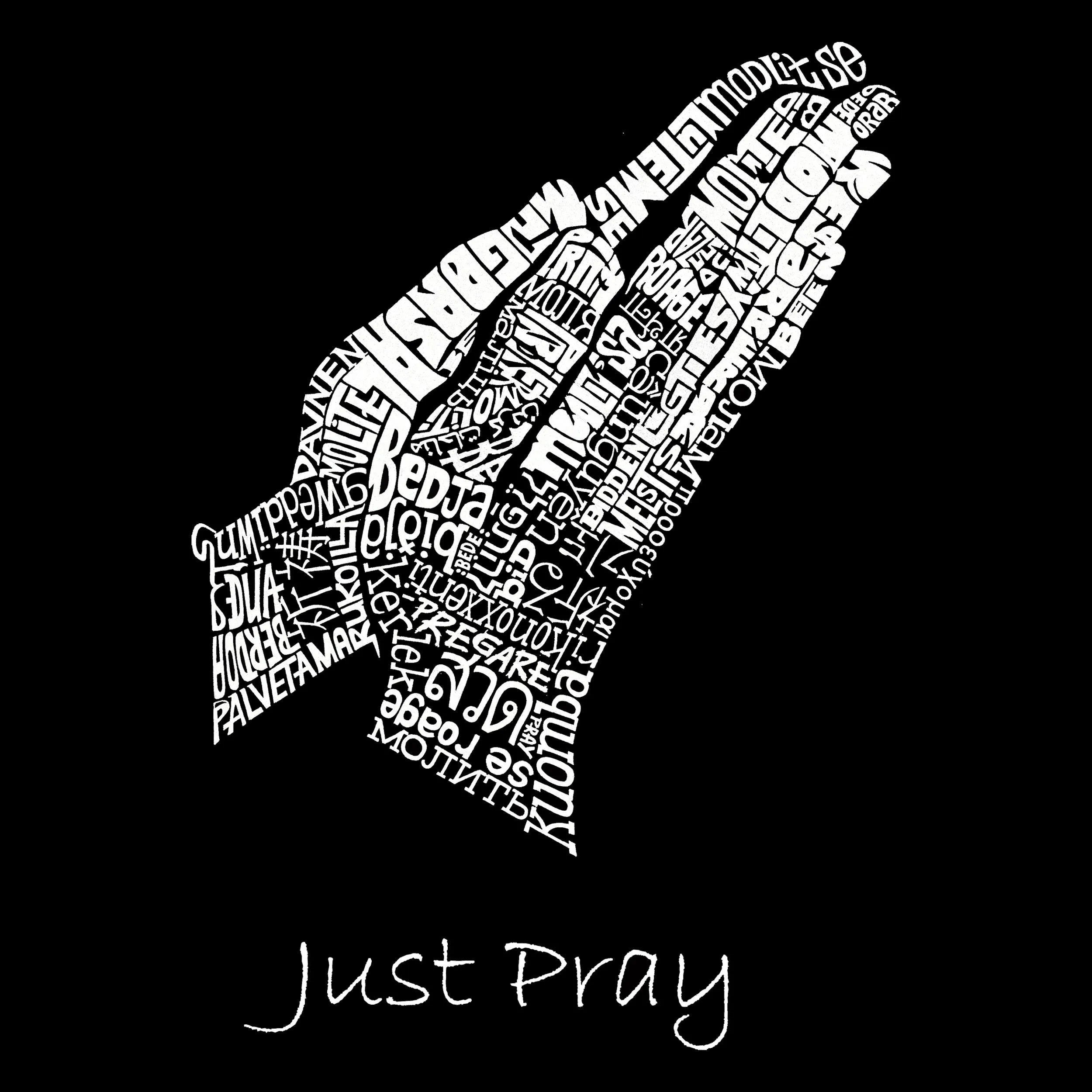Prayer Hands - Men's Premium Blend Word Art T-Shirt sold by LA Pop Art product image thumbnail 2