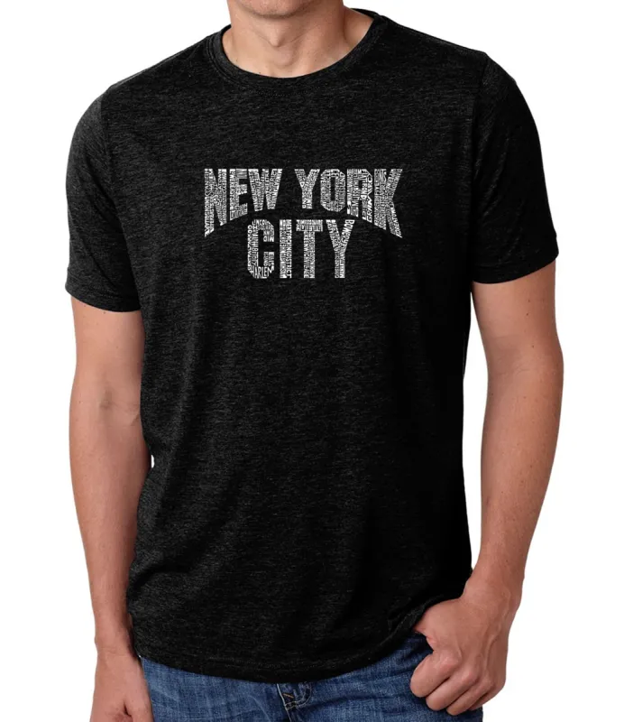 NYC NEIGHBORHOODS - Men's Premium Blend Word Art T-Shirt sold by LA Pop Art