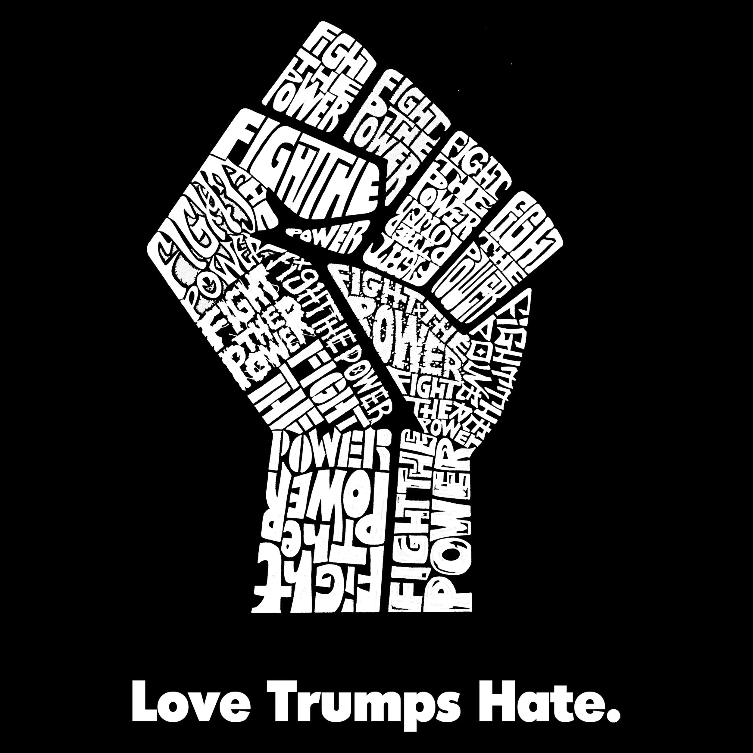 Love Trumps Hate Fist - Men's Premium Blend Word Art T-Shirt sold by LA Pop Art product image thumbnail 2