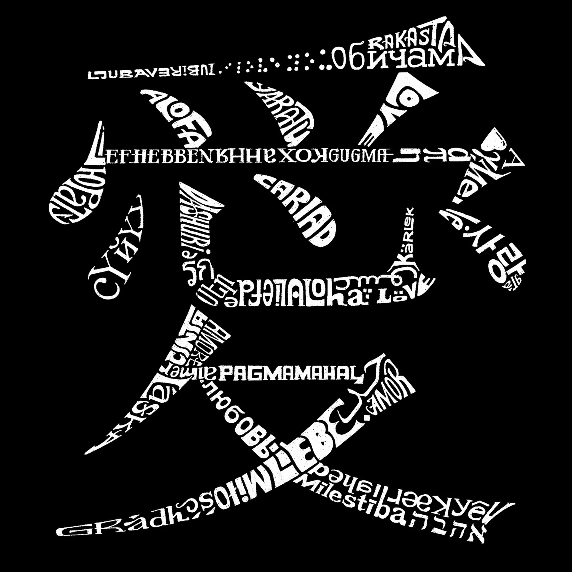 The Word Love in 44 Languages - Men's Premium Blend Word Art T-Shirt sold by LA Pop Art product image thumbnail 2