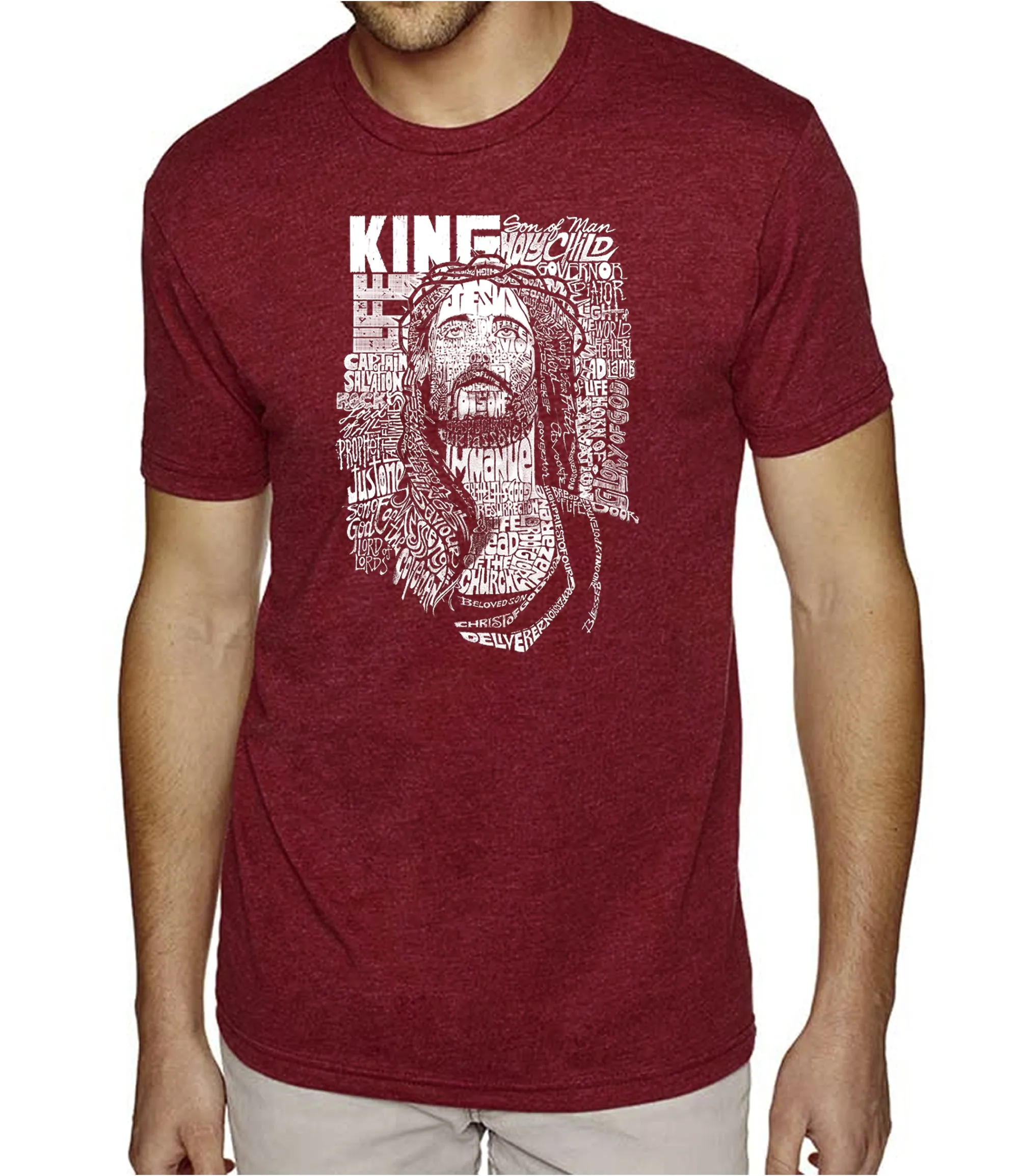 JESUS - Men's Premium Blend Word Art T-Shirt sold by LA Pop Art product image thumbnail 4