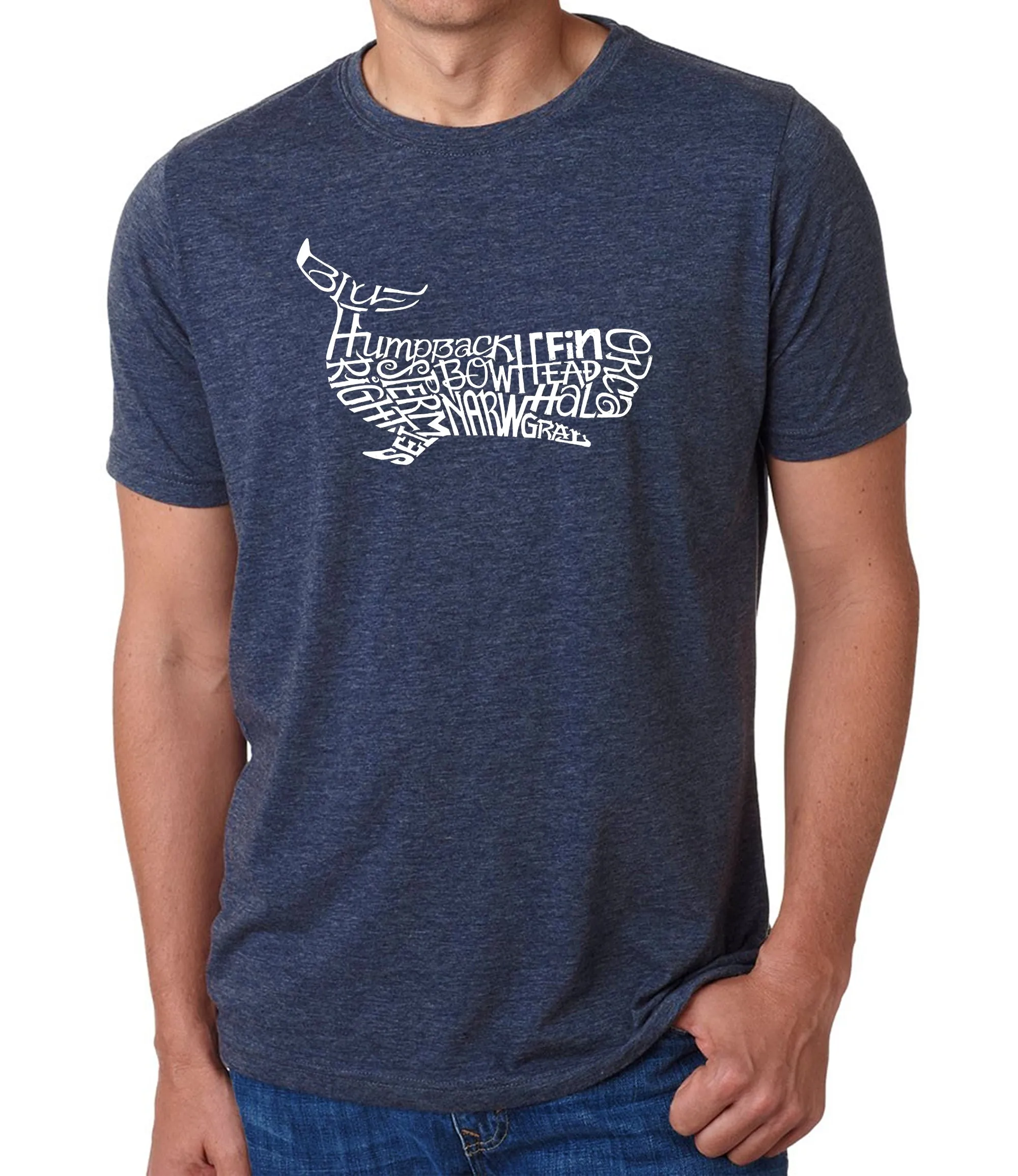 Humpback Whale - Men's Premium Blend Word Art T-Shirt sold by LA Pop Art product image thumbnail 3