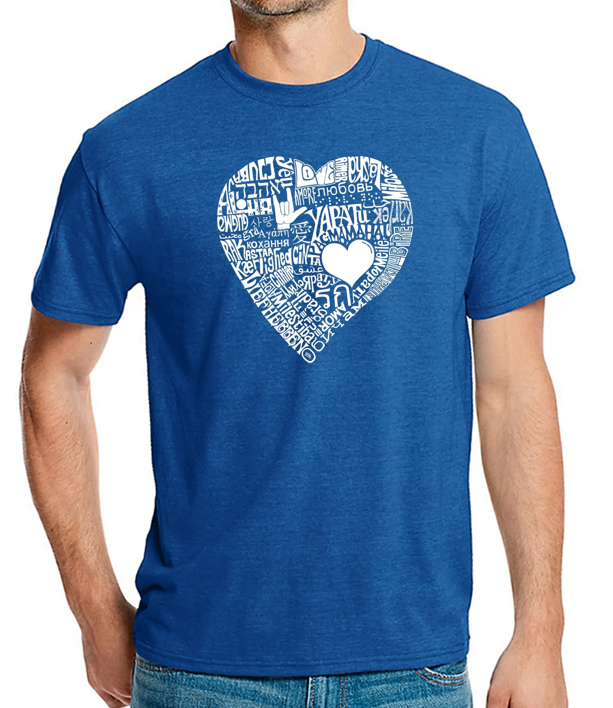 LOVE IN 44 DIFFERENT LANGUAGES - Men's Premium Blend Word Art T-Shirt sold by LA Pop Art product image thumbnail 5