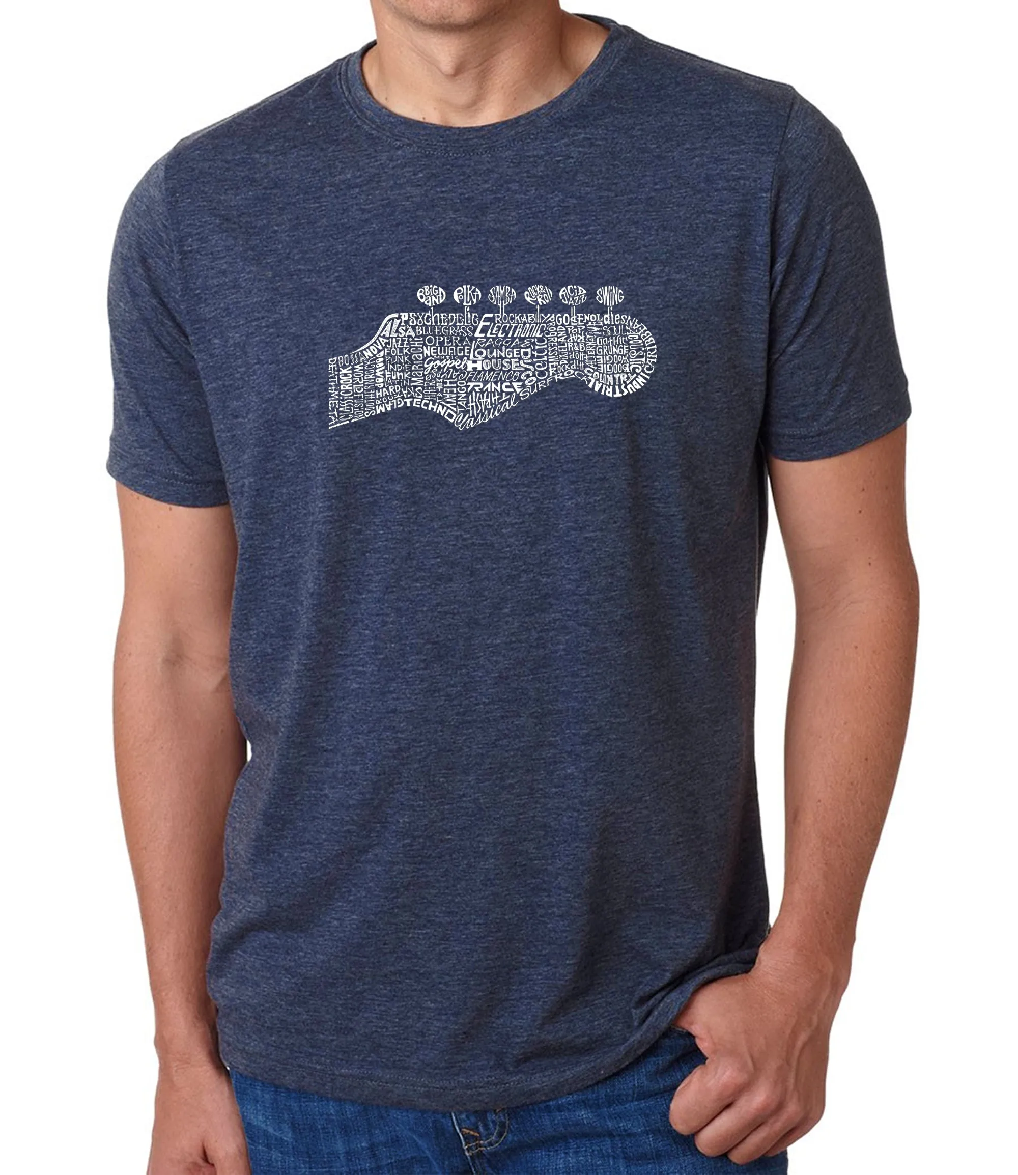 Guitar Head - Men's Premium Blend Word Art T-Shirt sold by LA Pop Art product image thumbnail 3