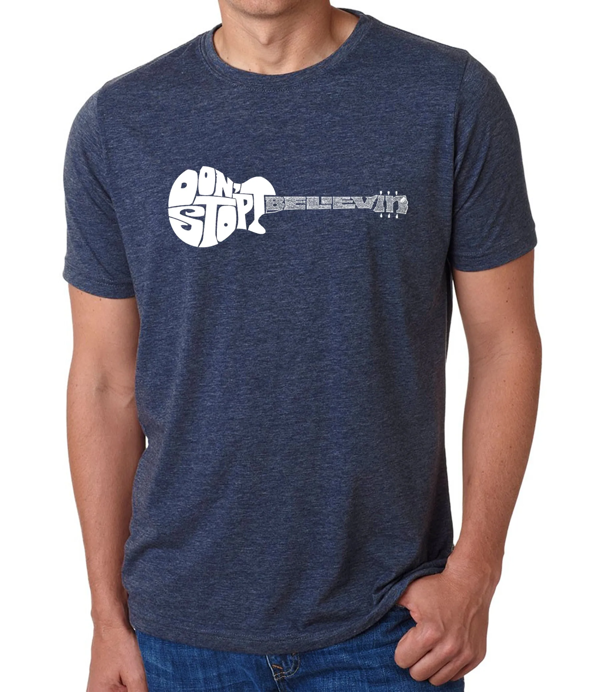 Don't Stop Believin' - Men's Premium Blend Word Art T-Shirt sold by LA Pop Art product image thumbnail 3