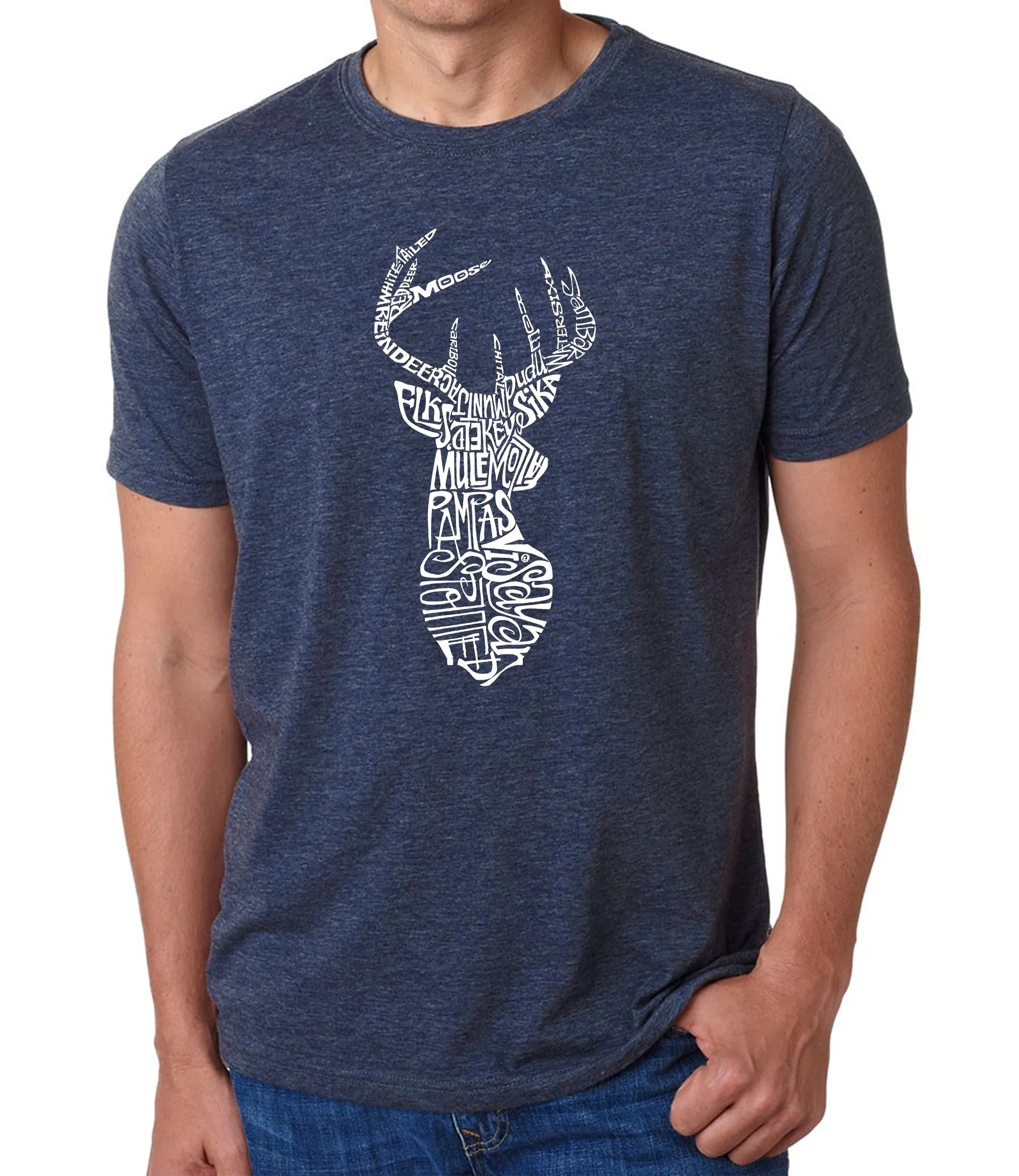 Types of Deer - Men's Premium Blend Word Art T-Shirt sold by LA Pop Art product image thumbnail 3