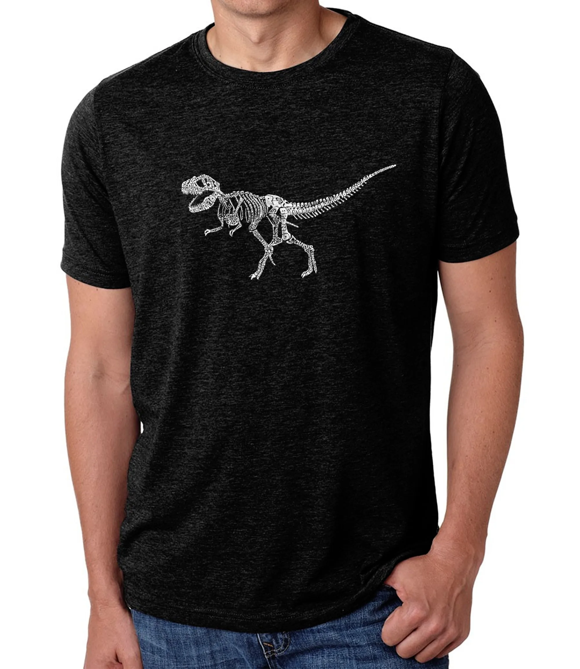 Dinosaur TRex Skeleton - Men's Premium Blend Word Art T-Shirt sold by LA Pop Art