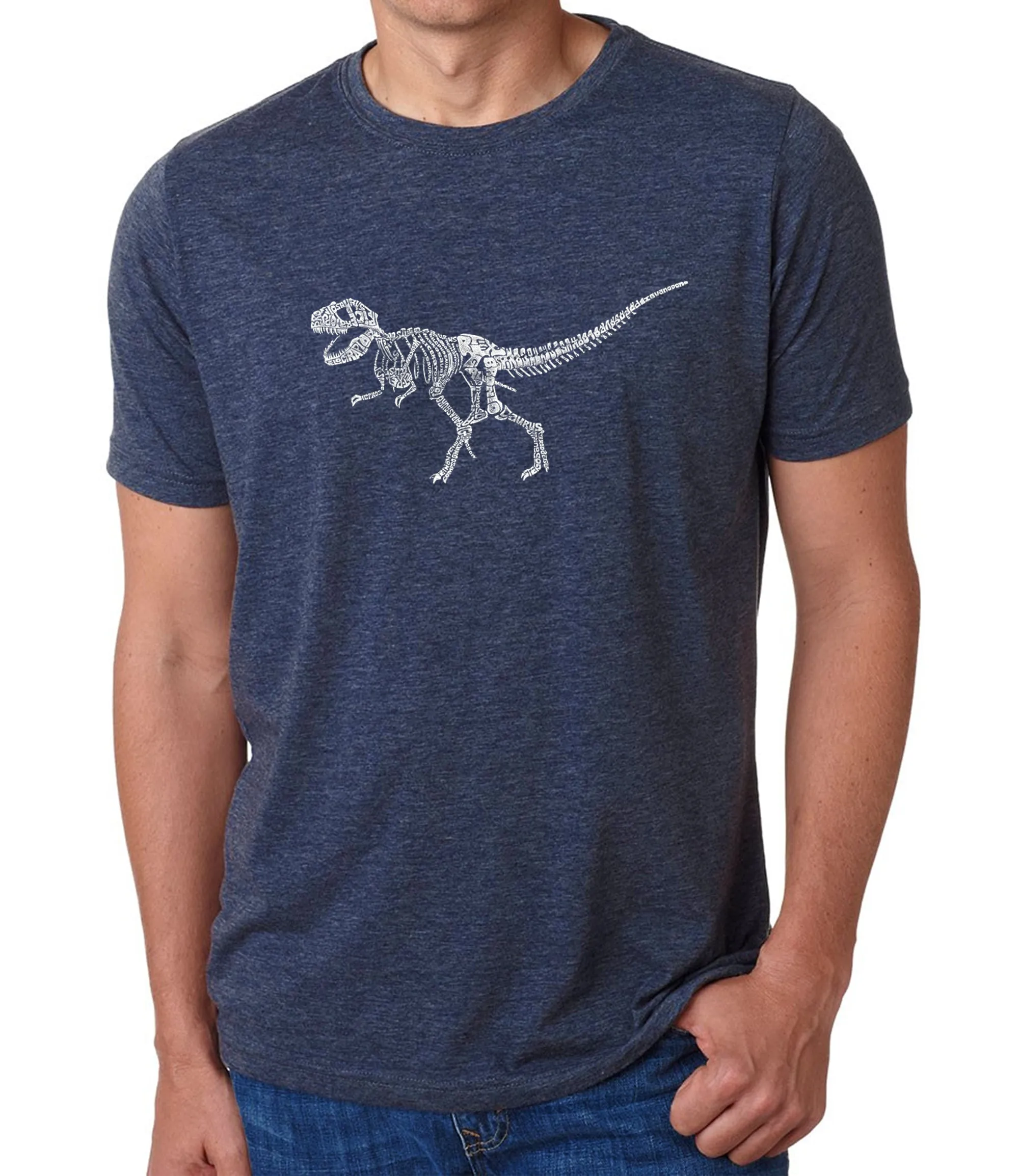Dinosaur TRex Skeleton - Men's Premium Blend Word Art T-Shirt sold by LA Pop Art product image thumbnail 3