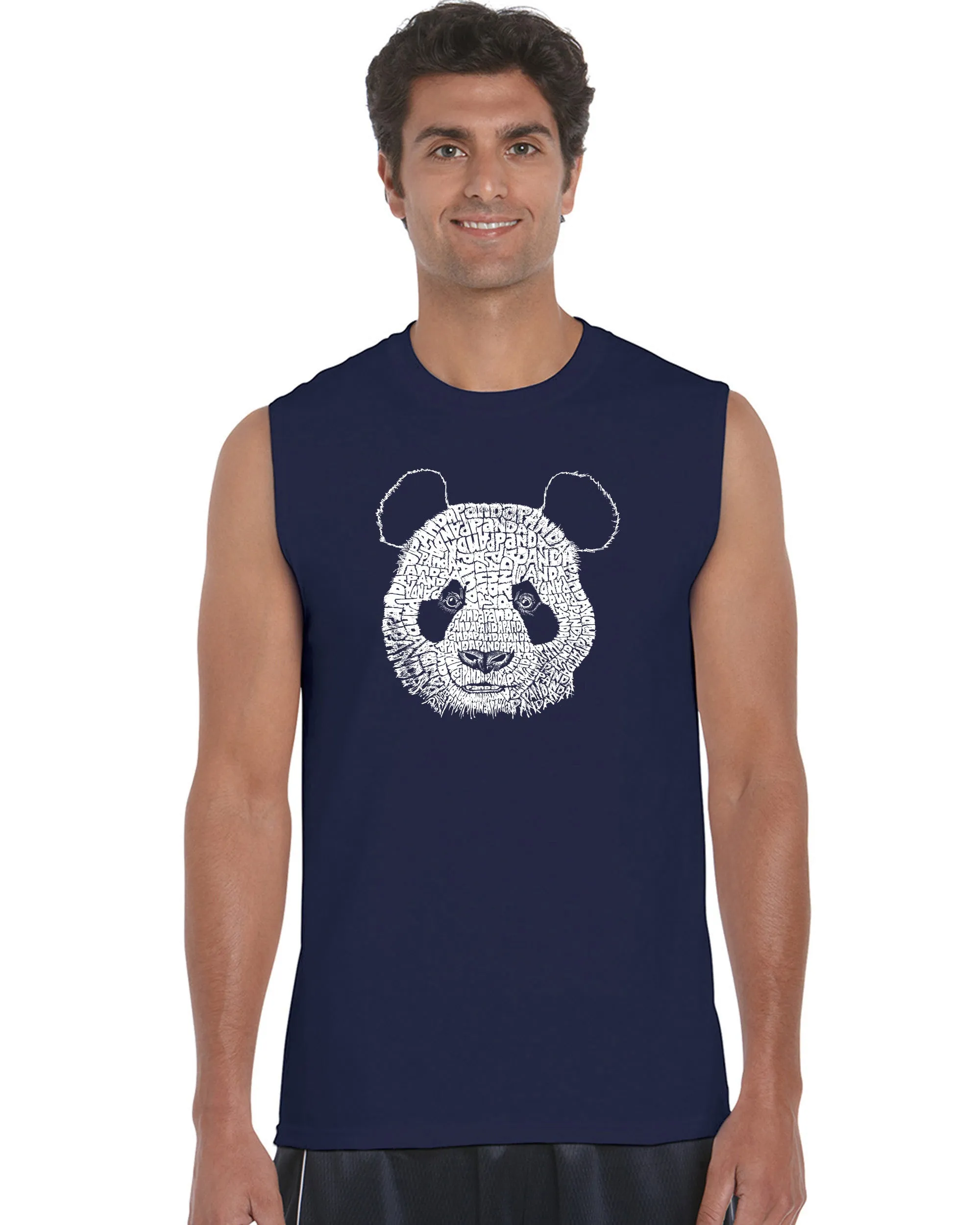 Panda - Men's Word Art Sleeveless T-Shirt sold by LA Pop Art product image thumbnail 3