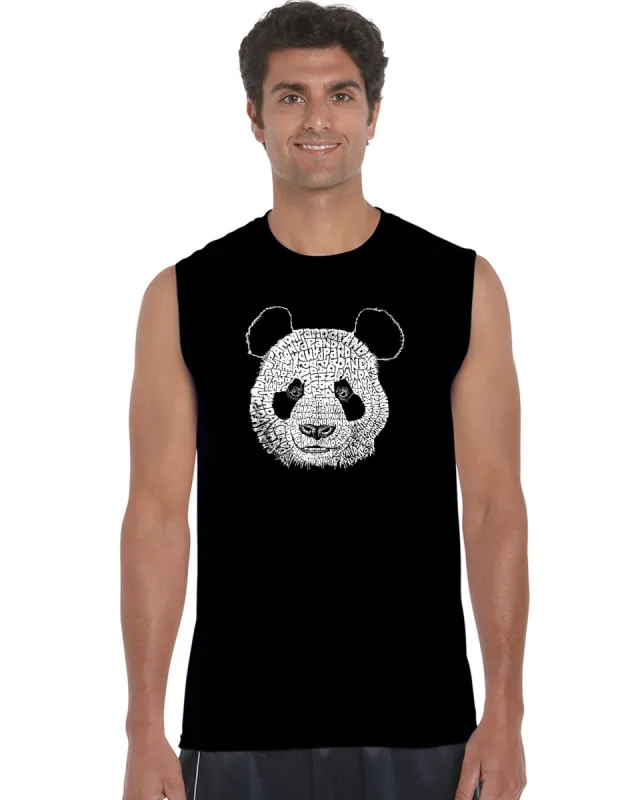 Panda - Men's Word Art Sleeveless T-Shirt sold by LA Pop Art