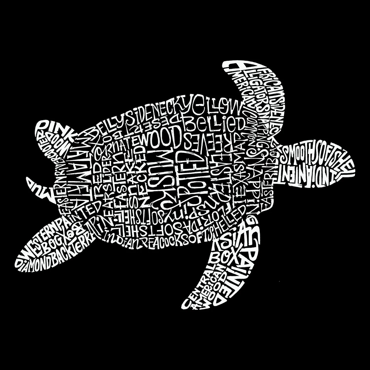 Turtle - Men's Word Art Sleeveless T-Shirt sold by LA Pop Art product image thumbnail 2