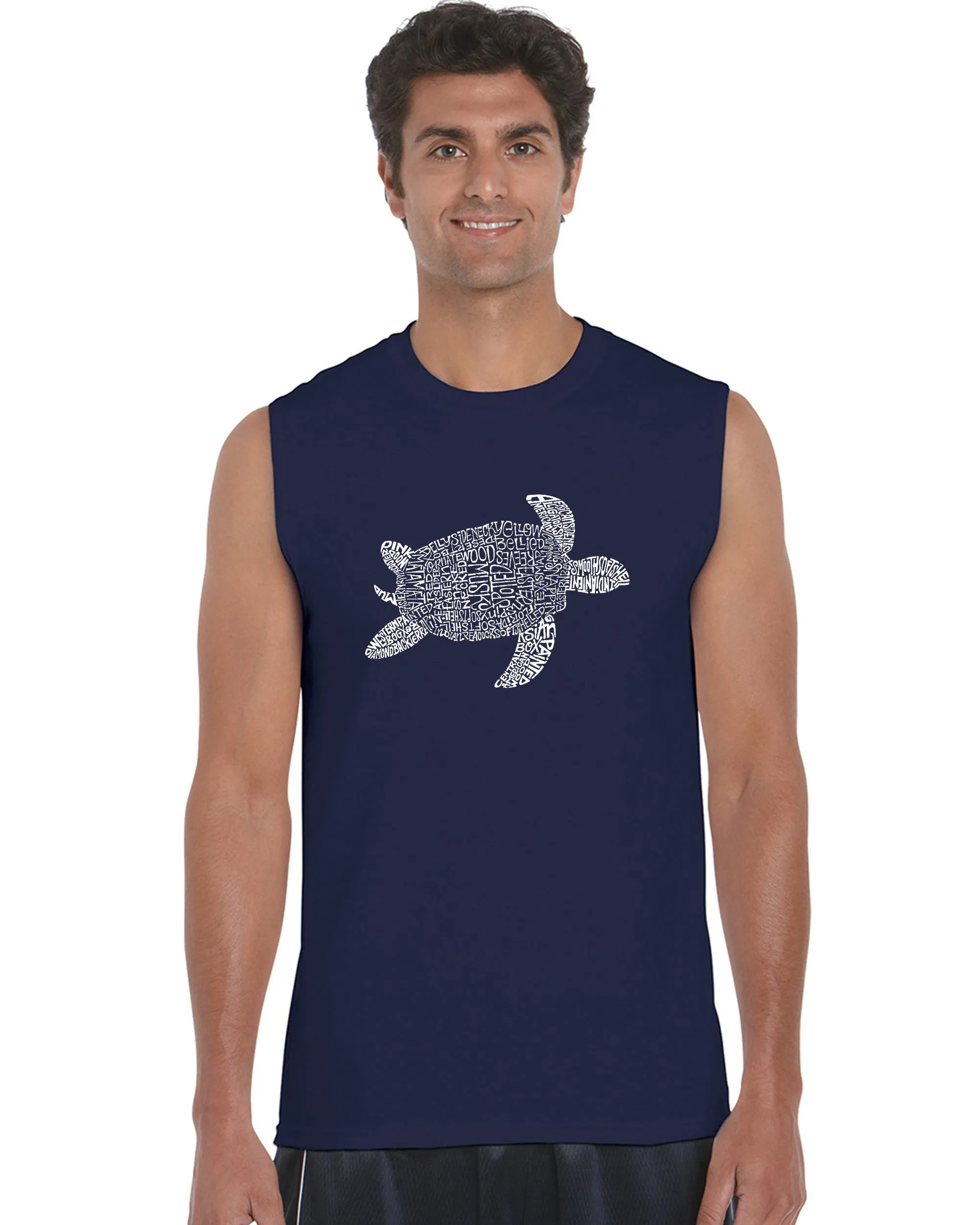 Turtle - Men's Word Art Sleeveless T-Shirt sold by LA Pop Art product image thumbnail 3