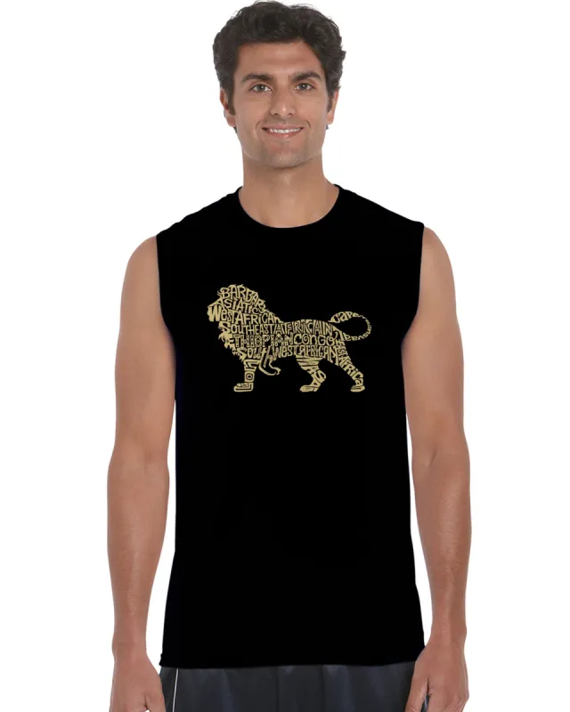Lion - Men's Word Art Sleeveless T-Shirt sold by LA Pop Art