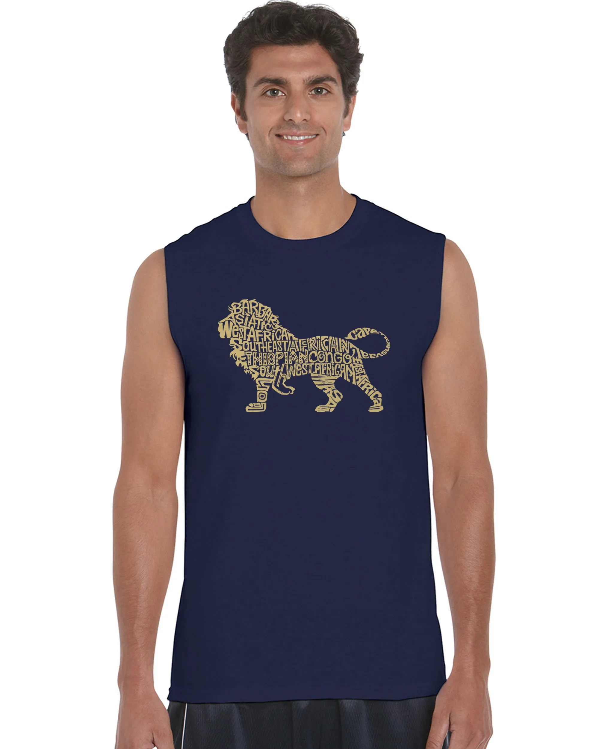 Lion - Men's Word Art Sleeveless T-Shirt sold by LA Pop Art product image thumbnail 3