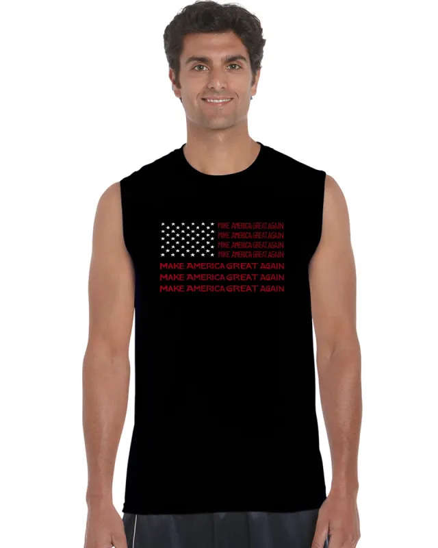 Maga Flag - Men's Word Art Sleeveless T-Shirt sold by LA Pop Art