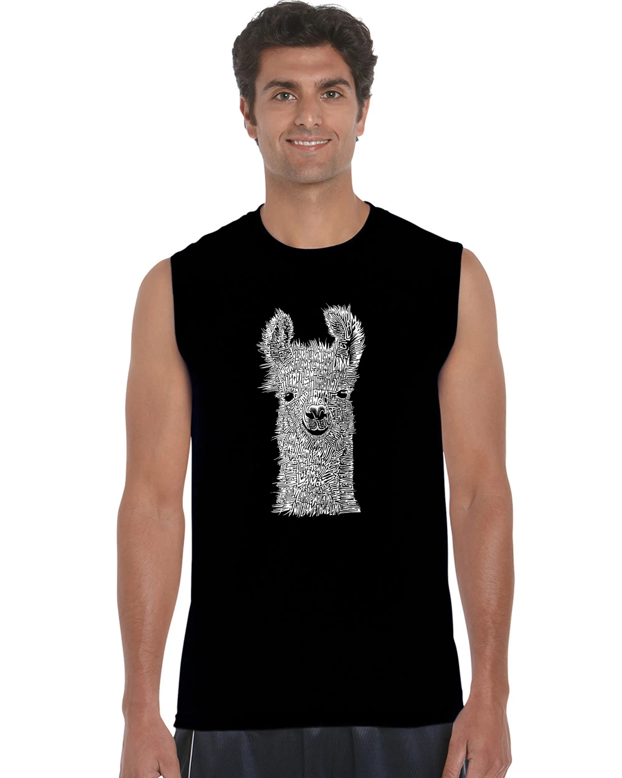 Llama - Men's Word Art Sleeveless T-Shirt sold by LA Pop Art