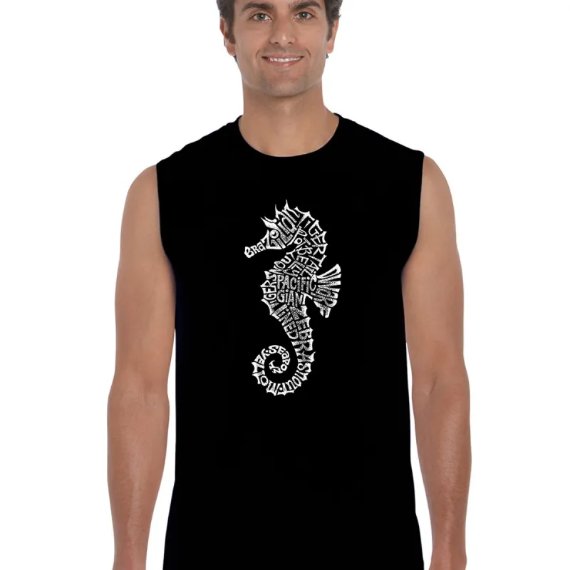 Types of Seahorse -  Men's Word Art Sleeveless T-Shirt sold by LA Pop Art