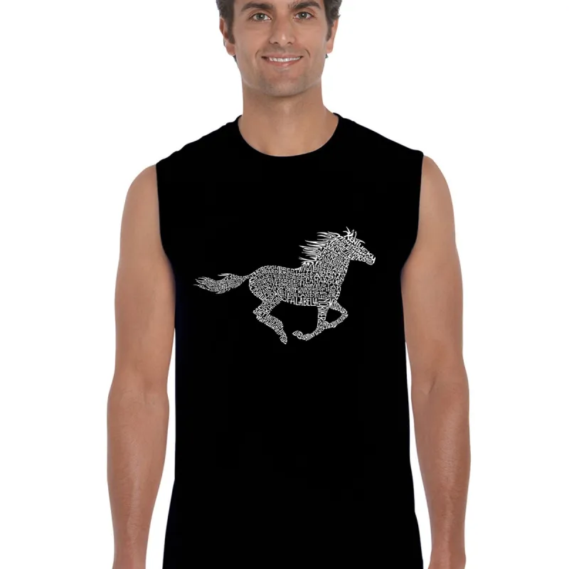 Horse Breeds -  Men's Word Art Sleeveless T-Shirt sold by LA Pop Art
