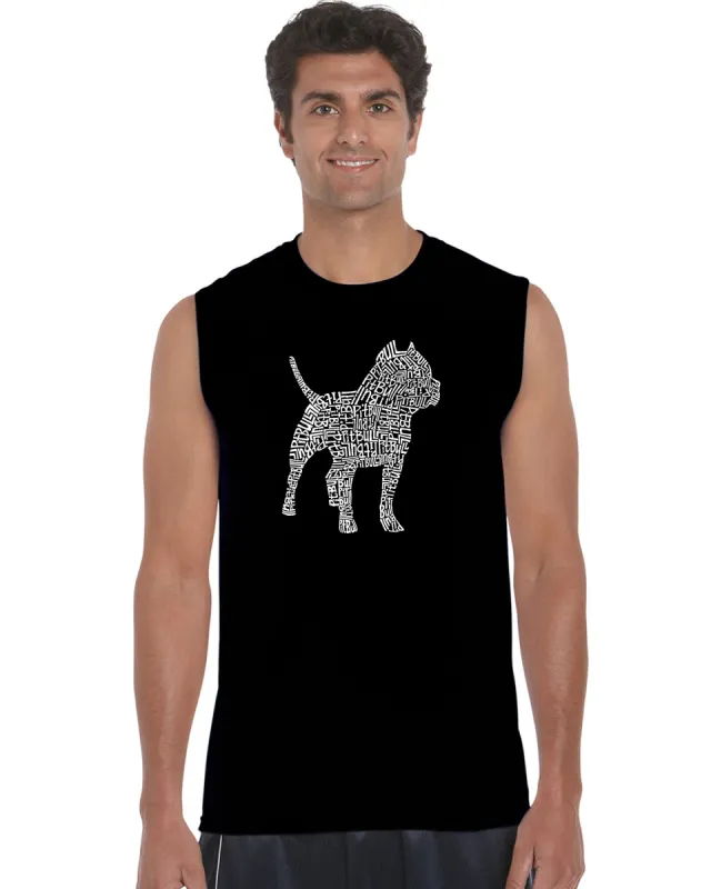 Pitbull - Men's Word Art Sleeveless T-Shirt sold by LA Pop Art