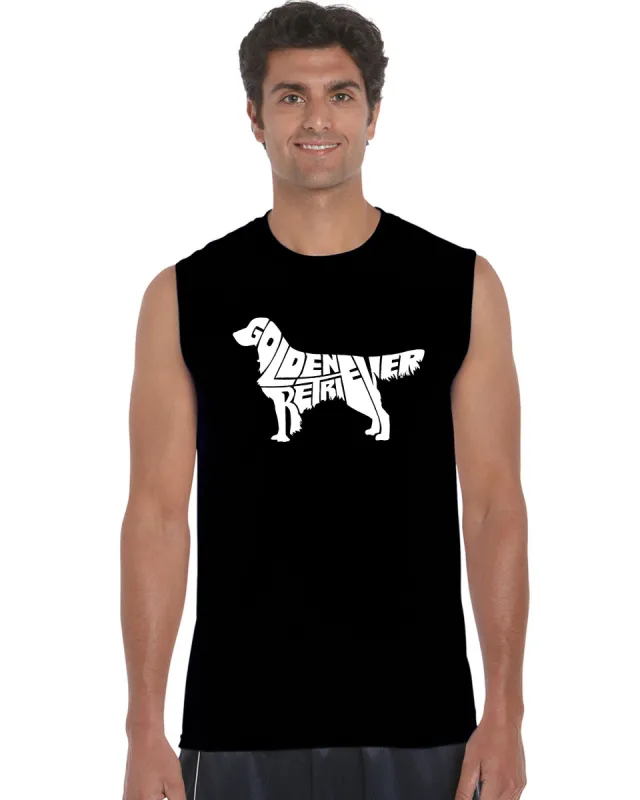 Golden Retreiver - Men's Word Art Sleeveless T-Shirt sold by LA Pop Art