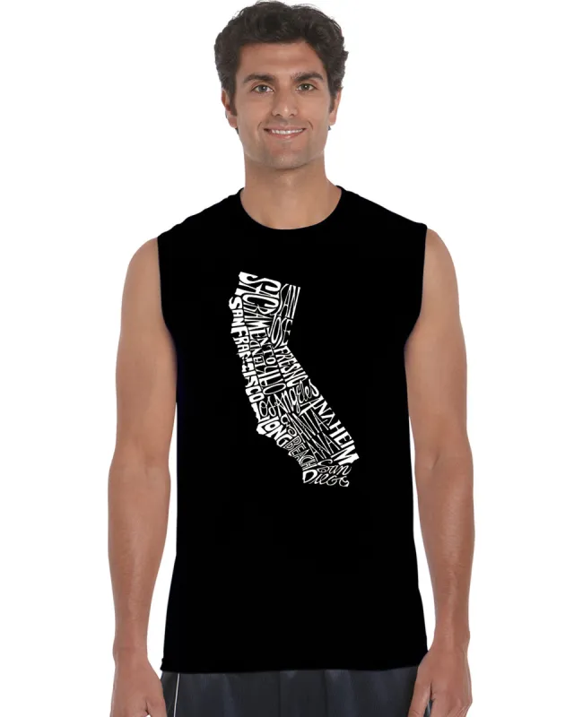 California State - Men's Word Art Sleeveless T-Shirt sold by LA Pop Art