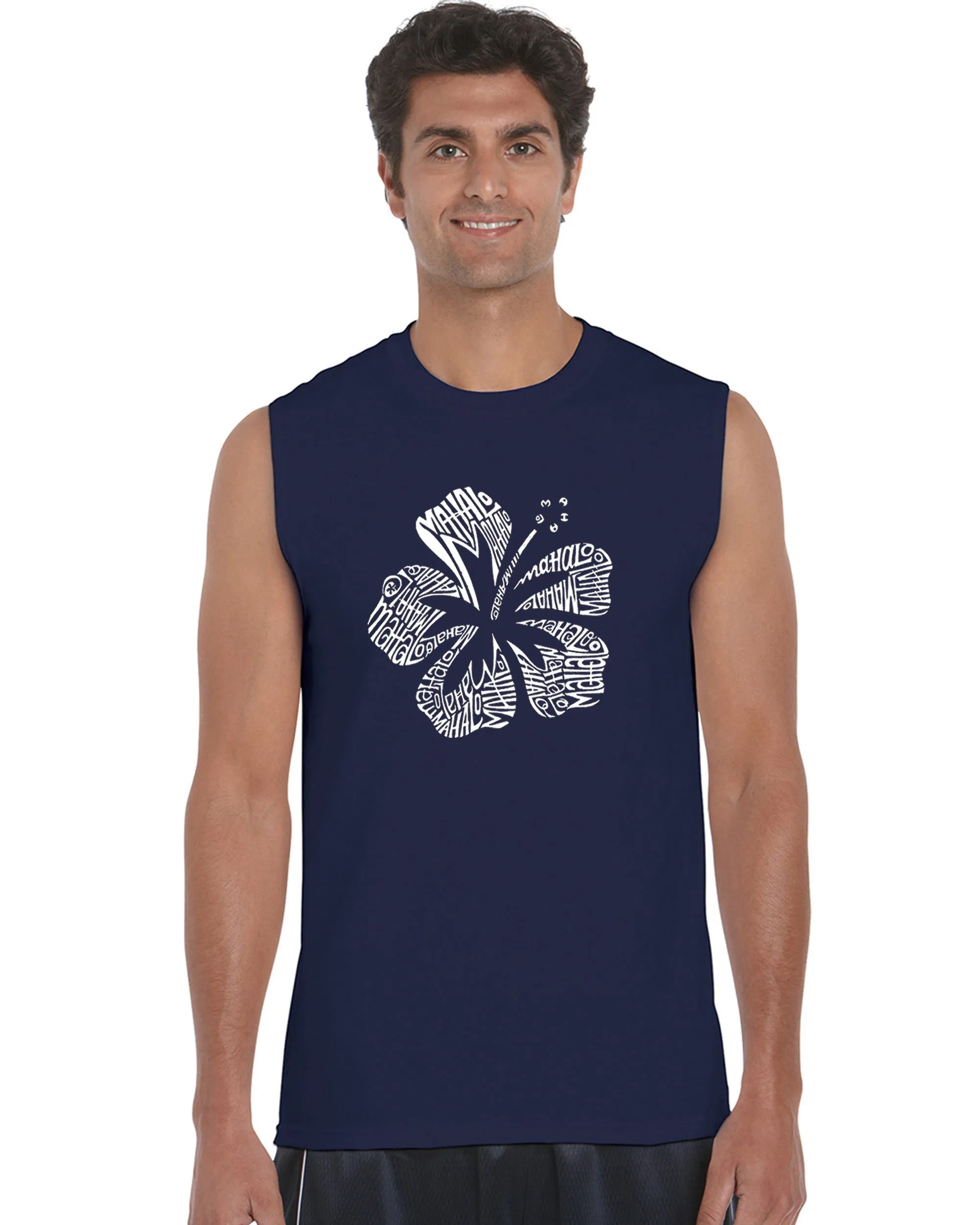 Mahalo - Men's Word Art Sleeveless T-Shirt sold by LA Pop Art product image thumbnail 3