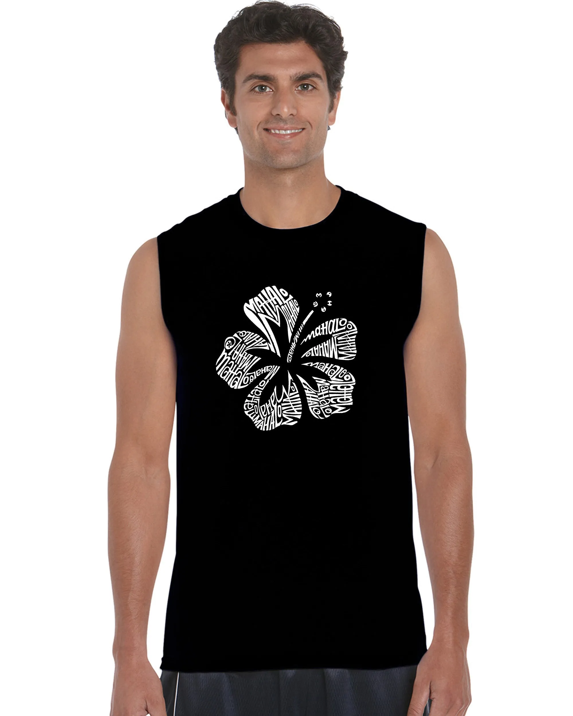 Mahalo - Men's Word Art Sleeveless T-Shirt sold by LA Pop Art